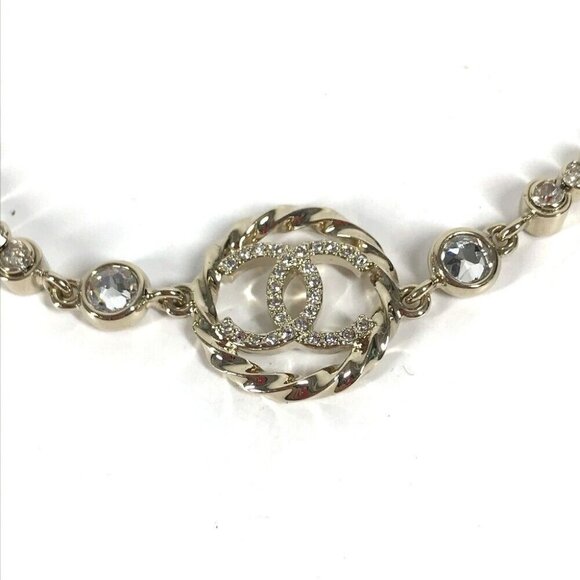 CHANEL 23B CC CC Mark Rhinestone Choker Accessories Necklace Unused - Picture 1 of 16